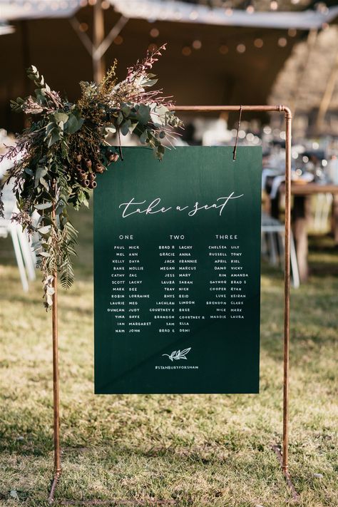 Wood Table Signs Wedding, Green Industrial Wedding, Wedding Table Planner, Harbor Wedding, Wedding Vibes, Big Party, Seating Chart Wedding, Wedding Welcome Signs, Wedding Signage