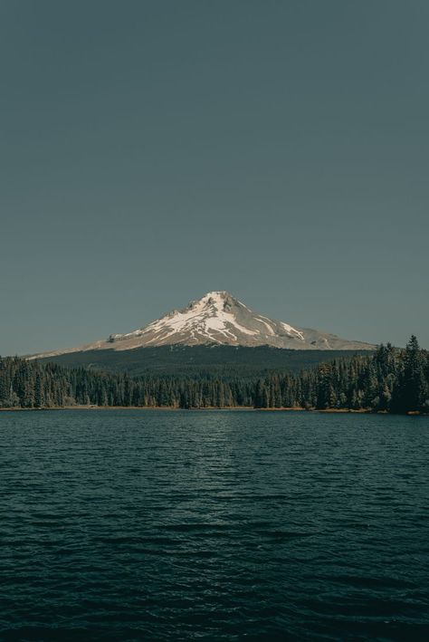 Beautiful landscape with lake, forest and mountain Trillium Lake, Video Nature, Mountain Wallpaper, Night Scenery, Free For Commercial Use, World Cities, Download Free Images, Best Cities, Scenery Wallpaper