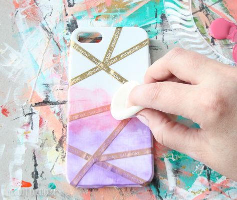 Abstract Gradiant Painted Cell Phone Case - Lydi Out Loud Phone Cover Painting, Cell Phone Cases Diy, Cover Painting, Phone Case Diy Paint, Diy Phone Case Design, Capas Samsung, Diy Case, Diy Iphone Case, Electronics Mini Projects