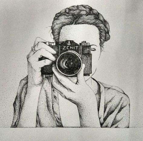 Dot rendering  #portraits#girlwithcamera#rendering#dot Dot Rendering Sketches, Dot Rendering, Reference Board, Beautiful Scenery, Art Drawings Sketches, Drawing Sketches, Art Drawings, Dots, Male Sketch