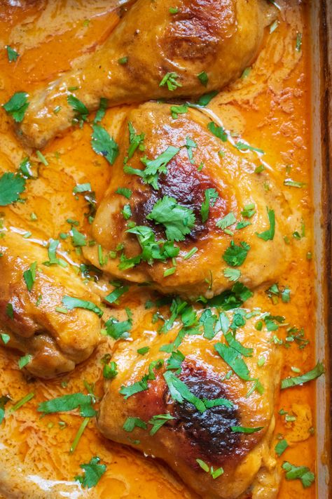 Oven Baked Chicken Curry - The Big Tasty Bite Oven Baked Curry Chicken, Curry Chicken Legs Recipes, Oven Curry Chicken, Chicken Drumsticks Oven, Baked Curry Chicken, Curry Chicken Thighs, Sweet And Sour Beef, Baked Chicken Recipes Oven, Regional Recipes