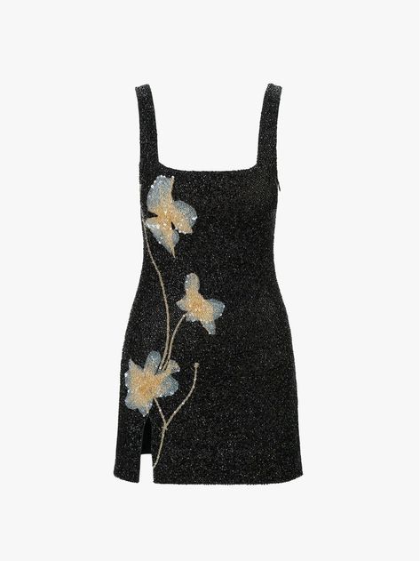 Alexa Chung Mini Dress, Pretty Fancy Dresses, Barristers Ball Dress, Graduation Dress Inspo 2024, Abercrombie Wedding Guest Dress, New Years Mini Dress, 90s Beaded Dress, Beaded Dress Designs, Dresses Dinner Party