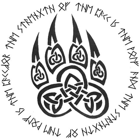 Celtic wolf paw with runic inscription “For the strength of the pack is the wolf and the strength of the wolf is the pack” Wolf Paw Tattoos, Berserker Tattoo, Celtic Wolf Tattoo, Bear Paw Tattoos, Tattoos Celtic, Fenrir Tattoo, Celtic Wolf, Scandinavian Tattoo, Arte Viking