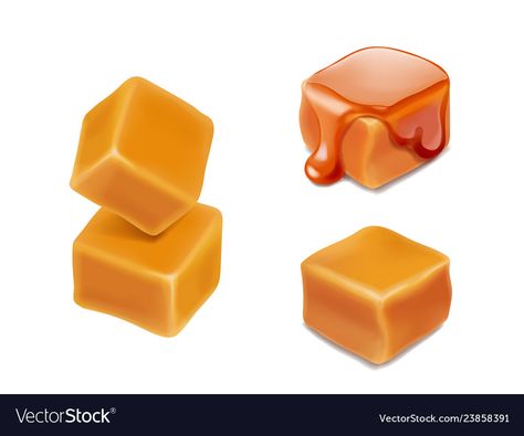 Caramel candies 3d isolated Royalty Free Vector Image Caramel Drawing, Caramel Illustration, Caramel Candies, Space Candy, Butterscotch Candy, Cake Vector, Caramel Toffee, Caramel Fudge, Mini Pancakes