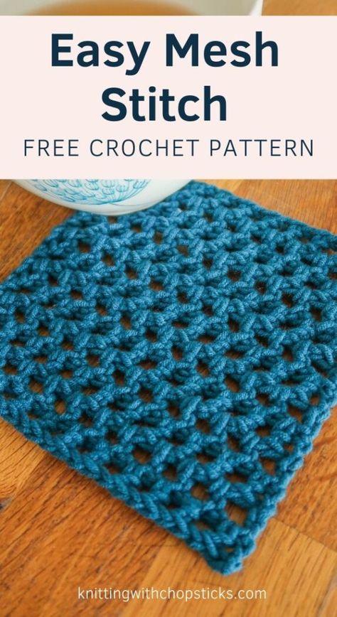 Mesh Crochet Stitch, Crochet Mesh Stitch, Crazy Crochet, Mesh Stitch, Scarf Patterns, Crochet Geek, Crochet Dishcloth, Easy Crochet Stitches, Crochet Washcloth