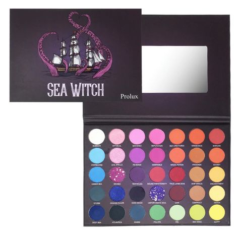 Sea Witch 35 Color Eyeshadow Palette Brand New, In Packaging Prolux Makeup Palates, Witch Eyeshadow, Androgyny Palette, Big Eyeshadow Palette, The Sea Witch, Chocolate Bar Palette, Revolution Eyeshadow, Beauty Killer, Makeup Pallets