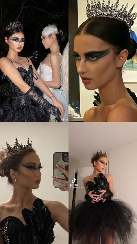 Black Swan Costume Halloween, Black Swan Makeup, Halloween Fashion Outfits, Halloween Costumes 2022, Black Swan Costume, Classy Halloween Costumes, Duo Costumes, Hot Halloween Outfits, Clever Halloween Costumes