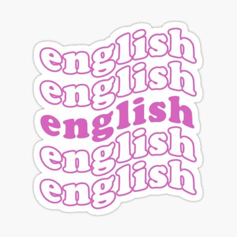 English Stickers Printable, English Stickers Aesthetic, English Stickers School, Label For School, Subject Stickers, English Stickers, Studygram Aesthetic, English Label, Subject Labels