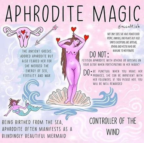 Goddess Magick, Aphrodite Aesthetic, Aphrodite Goddess, Tarot Significado, Greek Mythology Gods, Love And Beauty, Witch Spirituality, Magic Spell Book, Eclectic Witch