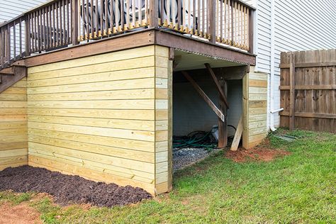 Weekend Home Projects, Under Deck Storage, Outdoor Improvements, Deck Skirting, Under Deck, Deck Remodel, Raised Deck, Deck Storage, Patio Deck Designs