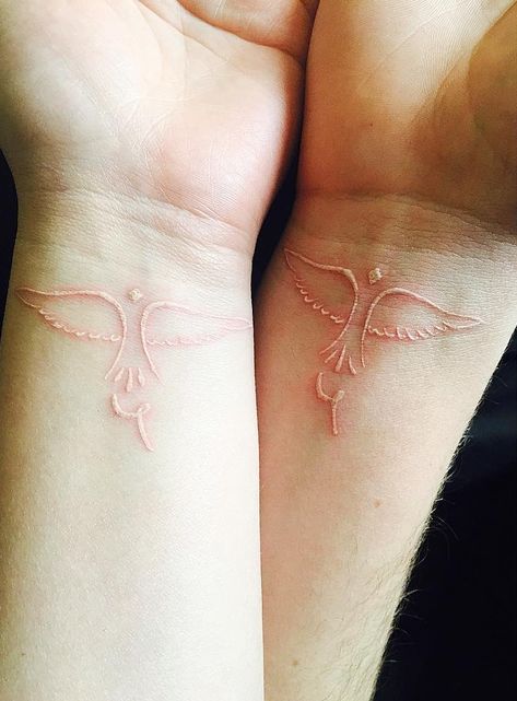 White Dove Tattoos, Dove Tattoo Design, Dove Tattoos, Cherub Tattoo, Tato Henna, Dove Tattoo, Planet Tattoos, Elements Tattoo, White Ink Tattoo