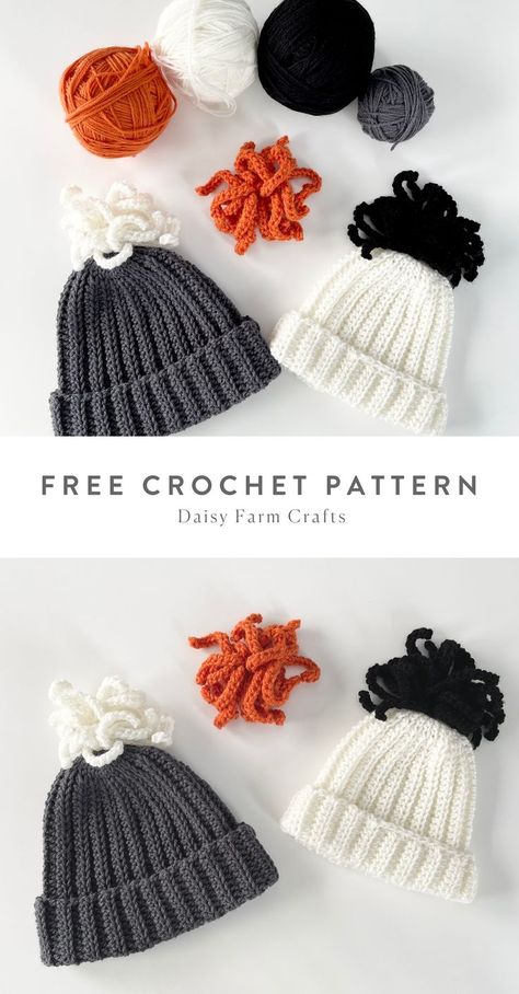 Free Pattern on www.daisyfarmcrafts.com Crochet Baby Cap, Beanie Hat Pattern, Crochet Baby Beanie, Easy Crochet Hat, Hat Patterns Free, Crocheted Hats, Beginners Crochet, Quick Crochet Patterns, Crochet Hat Free