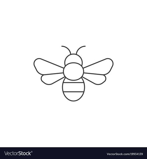 Bee Illustration Simple, Simple Bee Tattoo Outline, Simple Bee Outline, Bumble Bee Drawing Simple, Bumble Bee Outline, Bee Tattoo Outline, Simple Bee Drawing, Bee Outline Tattoo, Bee Tattoo Simple