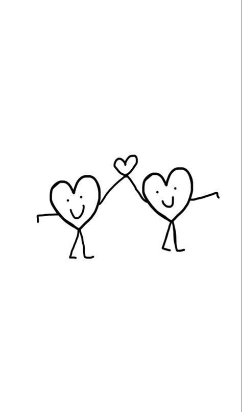 Small Love Drawings, Brother And Sister Tattoos, Cute Heart Drawings, Brother And Sister Tattoo Ideas, Valentine Drawing, Sister Tattoo Ideas, Cute Drawings Of Love, Valentine Doodle, Cute Small Drawings