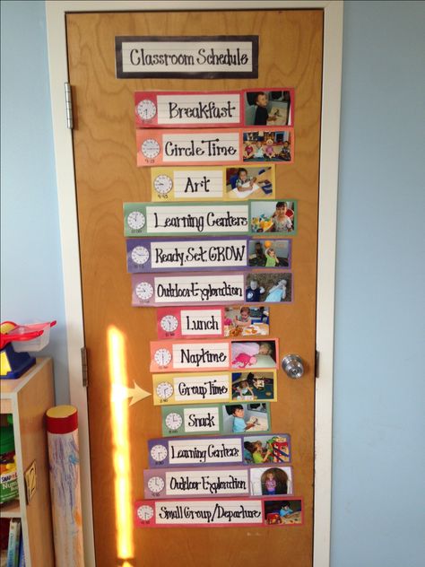 Daily Picture Schedule from a classroom at our school in Culpeper, VA Picture Schedule, Daycare Rooms, Daily Schedules, Classroom Schedule, Infant Classroom, Preschool Schedule, Preschool Rooms, Prek Classroom, Toddler Class