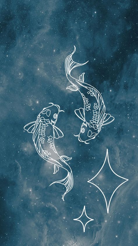 Aethetics Picture Wallpaper Dark, Iphone Wallpaper Pisces, Coi Fish Wallpaper Aesthetic, Pisces Fish Wallpaper, Pices Zodiac Wallpapers, Ocean Fish Aesthetic, Koi Fish Art Aesthetic, Koi Fish Wallpaper Aesthetic, Pisces Wallpaper Iphone