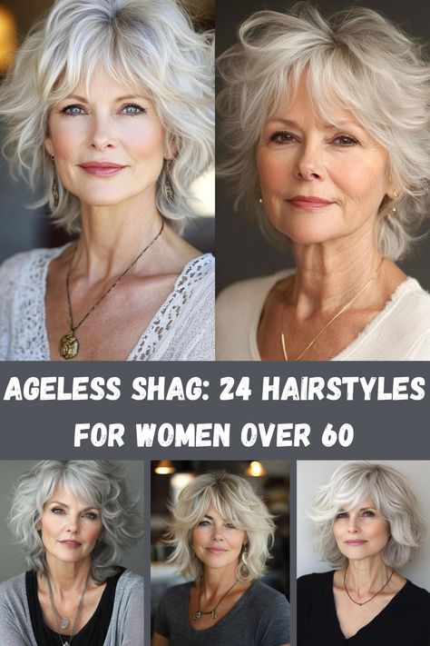 The shag haircut is timeless, and these 24 styles prove it’s perfect for women over 60. Stay stylish and modern with these age-defying shag hair looks. Best Shag Haircut, Shag Hairstyles For Gray Hair, Shag Hair For Square Face, Shag Hair Styles For Older Women, Reba Mcintyre Hairstyles, Hair Style For Fine Hair Over 50 Shaggy Haircuts, Grey Hair Shag Over 50, Wash And Go Shag Haircut, 80 Best Modern Hairstyles And Haircuts For Women Over 50