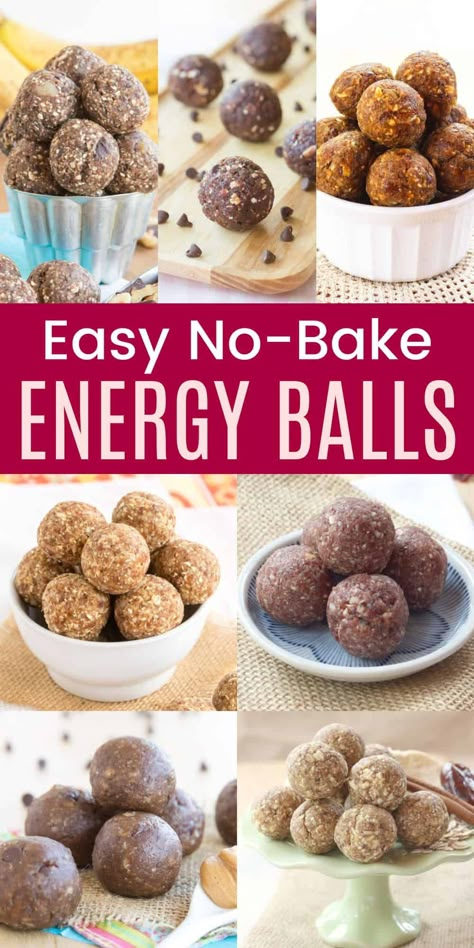 Bake Snacks, Kids Snack Food, Energy Balls Healthy, Energy Food, Healthy Treats Recipes, Energy Ball Recipe, No Bake Snacks, On The Go Snacks, Healthy Bites