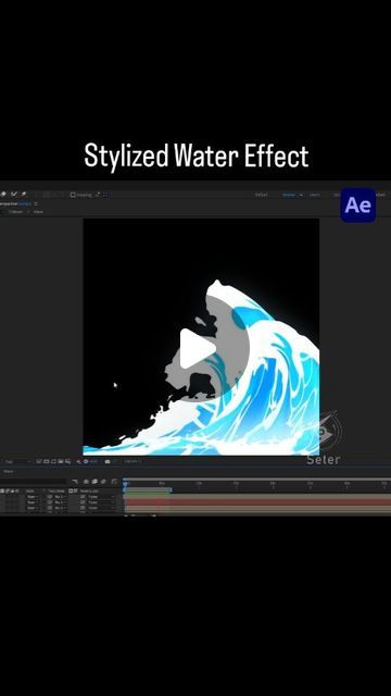 Seter on Instagram: "Stylized water waves in After Effects! This started as a test for fire animation, but then i realized it looked like a water wave, SO I COOKED #aftereffects #2d #vfx" Water Wave Animation, 2d Water Animation, Wave Motion Graphic, Wave Animation, Stylized Water, Video Editing Tips, Water Animation, After Effects 3d, Motion Comic