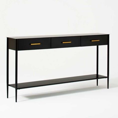 Metalwork Console (42"–60") Bd Design, Hot Rolled Steel, Black Console Table, Metal Console, Teen Bedding, Console And Sofa Tables, Entry Table, Low Shelves, Household Cleaners