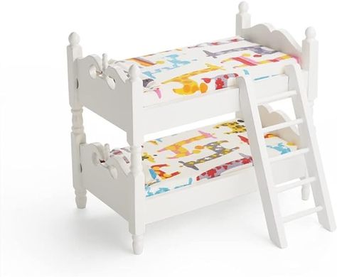 Amazon.com: Odoria 1/12 Miniature Bunk Bed Dollhouse Furniture Accessories : Toys & Games Miniature Bedroom, Miniature Bed, Miniature Dollhouse Accessories, Dollhouse Bathroom, Barbie Miniatures, Dollhouse Bed, Dollhouse Bedroom, Miniature Tea Set, Miniature Dollhouse Furniture