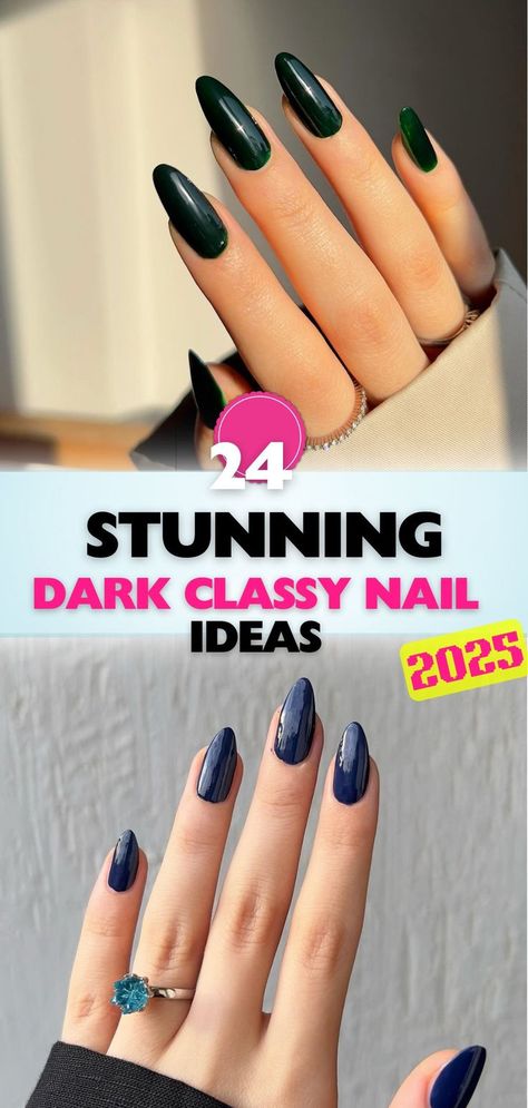 Dive into elegant dark classy nail trends that make a statement. From glossy finishes to detailed accents, these designs redefine chic sophistication. Dark Coffin Nail Ideas, Nails 2025 Trends, Classy Nail Ideas, Dark Nail Colors, Dark Nail Art, Dark Nail, Classy Nail, Dark Nails, Classy Nails