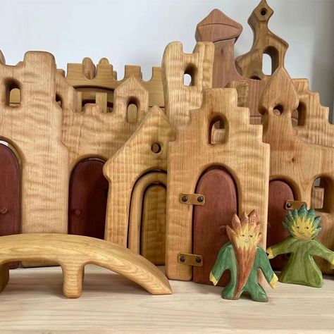 Smarter Shopping, Better Living! Aliexpress.com Wooden Toy Castle, Wood Castle, Wooden Castle, Castle Building, Toy Castle, Fairy Tales For Kids, Handmade Wooden Toys, Open Ended Toys, Homemade Toys