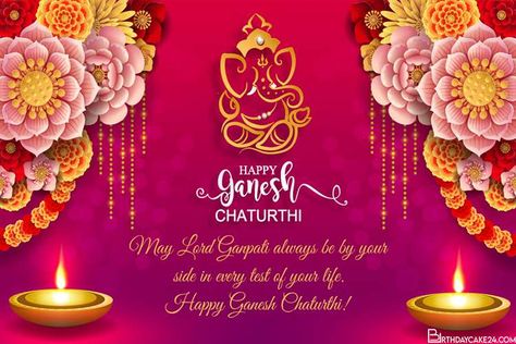 Make Lord Ganesha greeting cards with Ganesh Chaturthi card designs with names and wishes. Write wishes on Ganesh Chaturthi cards, sparkling Vinayaka Chaturthi greeting cards to share with your loved ones on this auspicious occasion. Sharing Ganesh Chaturthi card just created to everyone is easy via whatsapp, twitter, facebook, ... Vinayaka Images Wishes, Vinayagar Chaturthi Wishes, Ganesh Chaturthi Card, Vinayaka Chaturthi Wishes, Ganesh Chaturthi Greetings, Vinayaka Chaturthi, Online Invitation Card, Shri Ganesh Images, Festival Wishes