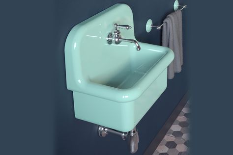 Mini depth size 45cm - Bleu Provence Tiny Wc, Aston Matthews, Colored Toilets, Colored Sinks, Wet Bath, Luxury Bathroom Sinks, Vintage Sink, Cozy Cottages, Blue Things