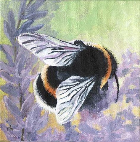 Bee Painting, Floral Tattoo Sleeve, Representational Art, Oil Pastel Art, Bee Art, Graphic Artwork, Mini Paintings, Daily Paintworks, Pastel Art