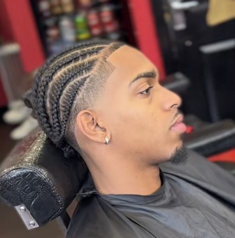 Temp Fade, Temp Fade Haircut, Cornrow Braids Men, Goatee Styles, Hair Twists Black, Cornrows Natural Hair, Natural Hair Men, Braid Styles For Men, Black Men Haircut