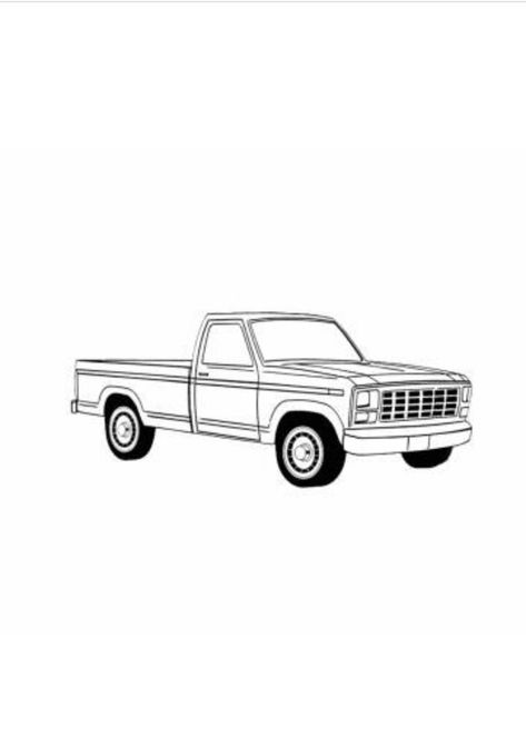 Fine Line Truck Tattoo, Pick Up Truck Tattoo, Truck Outline Tattoo, Old Truck Tattoo, Ford Truck Tattoo, Ford Truck Drawing, Truck Tattoo Ideas, Truck Doodle, Truck Tattoos