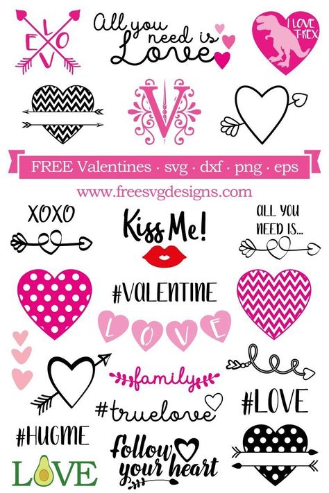 Free Valentine Svg Files, Free Valentine Cards, Cricut Valentines, Valentine Svg Files, Heart Ideas, Cricket Projects, Cricut Images, Svg Bundles, Free Cricut