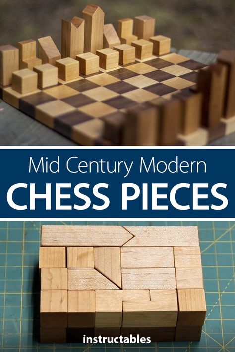 Diy Chess Set, Wood Chess Set, Play Chess, Wooden Chess Pieces, Wood Games, Wood Chess, Mid Modern, Wood Shop Projects, Wood Crafts Diy