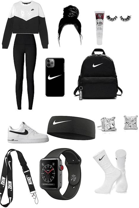 Nike Teenage Outfits, Nike Outfits For Women Fashion, Nike Women’s Outfits, Nike Outfit Ideas For Women, Cute Nike Outfits For Women Summer, Nike Employee Outfit, Nike Fitness Outfits Women, Outfit Ideas With Nike Shoes, Nike Drip Outfits