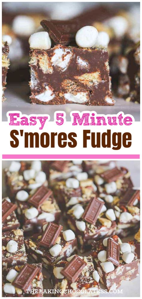 Smores Fudge Recipe, Marshmallow Fudge Recipe, Marshmallow Fudge, Easy Smores, Chocolate Smores, Homemade Fudge Recipes, Fudge Flavors, Microwave Fudge, Fudge Bars