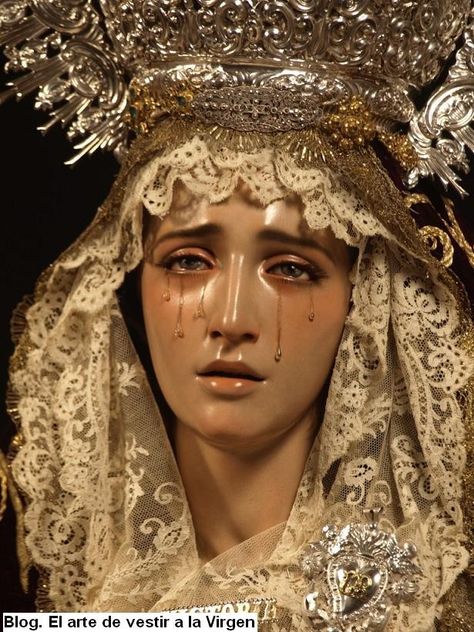 Crying Mary, Rosa Mystica, Sorrowful Mother, Roman Catholic Art, Sheep Tattoo, Mary Tattoo, Catholic Statues, Arte Peculiar, Mary Statue