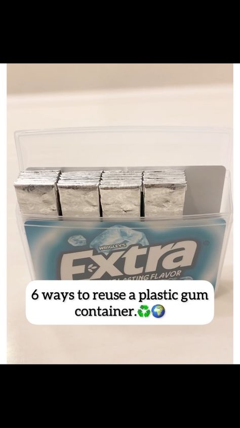 How To Reuse Plastic Gum Containers, Repurpose Olly Vitamin Containers, Upcycle Gum Containers, Gum Holder Diy Cute Ideas, Extra Gum Box Ideas, What To Do With Gum Wrappers, Repurposed Plastic Containers, Extra Gum Plastic Case Ideas, What To Do With Gum Containers