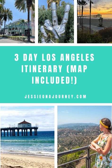 Pinterest pin that reads 3 day los angeles itinerary. Los Angeles Itinerary 5 Days, Los Angeles Itinerary, Las Vegas Itinerary, Visit Los Angeles, 3 Days Trip, Thanksgiving Travel, Los Angeles Hotels, Los Angeles Travel, Los Angeles Area