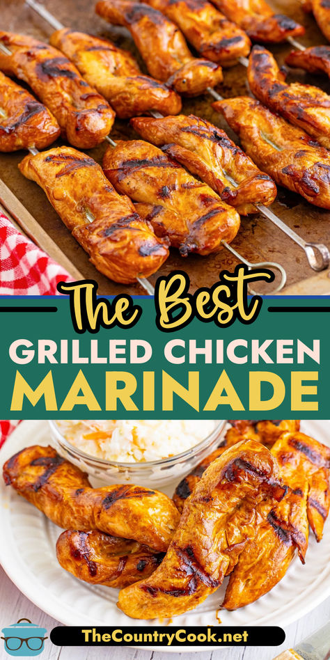 This really is the best grilled chicken marinade! It’s easy to prepare and takes chicken to the next level. The chicken ends up so tender and infused with incredible flavor! Chicken Dinner Marinade, Chicken Recipes For Grill, Chicken Marinade For Blackstone Grill, Chicken Packets On Grill, Homemade Chicken Marinade Easy, Grilled Chicken Tenders Marinade, Spicy Chicken Marinade Recipes, Grilled Chicken Marinade Recipes Easy, The Best Chicken Marinade