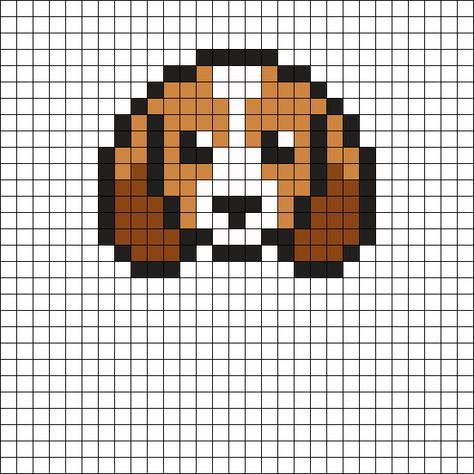 Cute Hound Perler Bead Pattern | Bead Sprites | Animals Fuse Bead Patterns Dog Fuse Beads, Dog Perler Bead Patterns, Pixel Building, Hamma Beads Ideas, Pixel Beads, Pearl Beads Pattern, Hamma Beads, Fuse Bead Patterns, Pattern Maker