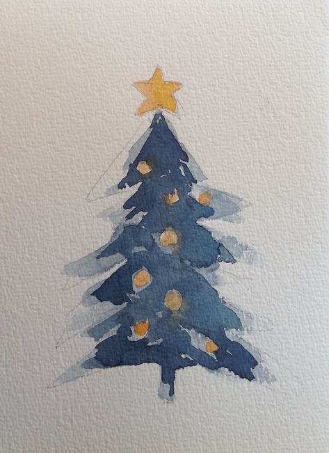 How To Paint Watercolor Christmas Tree, New Year Christmas Tree, Watercolor Christmas Cards Diy, Watercolor Holiday Cards, Christmas Pine Tree, Pine Tree Forest, Christmas Stock Photos, Painting Materials, Christmas Trees For Kids