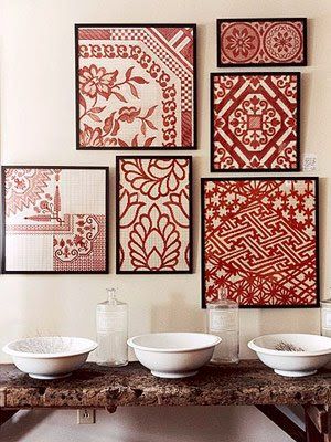 Blank Wall Solutions, Diy Tableau, Picture Gallery Wall, Diy Wand, Creative Wall Art, Budget Decorating, Pola Sulam, Creative Wall, Framed Fabric