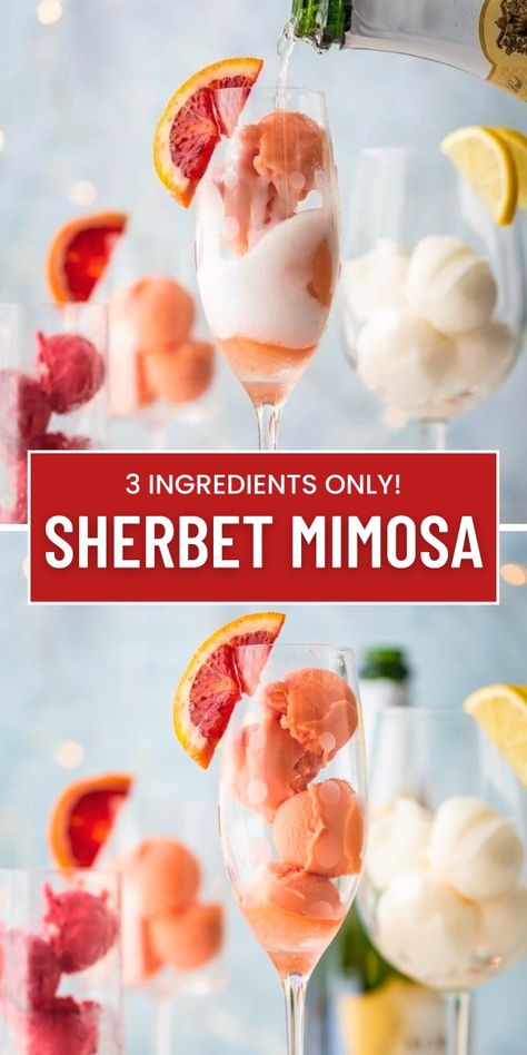 This mimosa recipe is a top choice for brunch and also makes an excellent dessert cocktail. Sherbet mimosas offer a fun twist to any traditional mimosa recipe. They add creativity and flair to your drinks! Sherbet Mimosas, Bridal Dresses Boho, Mimosas Recipe, Best Mimosa Recipe, Mimosa Recipe, Champagne Brunch, Bridal Shower Food, Cocktail Desserts, Great Desserts