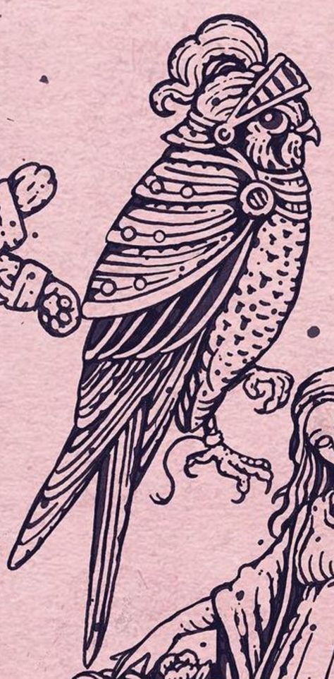 Medieval Bird Illustration, Split Tattoos, Woodcut Tattoo Flash, Medieval Tattoo Flash, Medieval Woodcut Tattoo, Linocut Tattoo, Medieval Woodcut, Medieval Symbols, Historical Tattoos