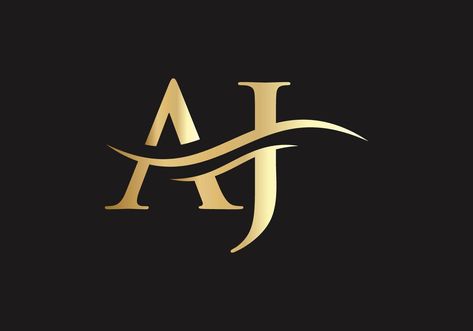 Initial linked letter AJ logo design. Modern letter AJ logo design vector Aj Logo Design, J Letter Images, Jewelry Brand Logo, King Queen Tattoo, Logo Gallery Art, Aj Logo, Logo Design Samples, Karma Tattoo, Letter Wallpaper