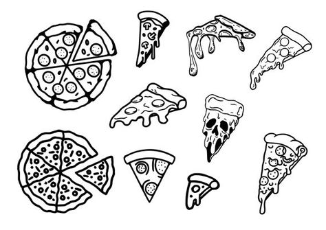 Gap Filler Tattoo, Pizza Tattoo, Pizza Drawing, Tattoo Black And White, Food Tattoos, Pizza Art, Handpoke Tattoo, Mini Pizzas, Doodle Tattoo