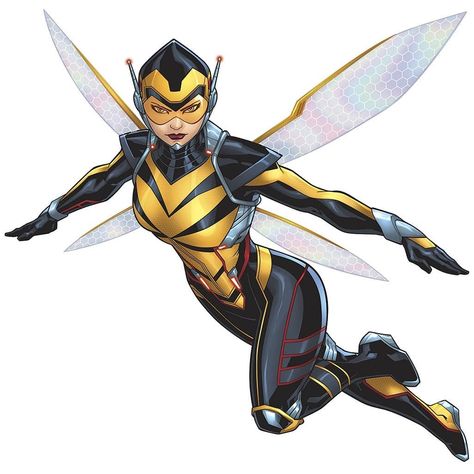 The Wasp - Marvel Style Guide - full process! Colors by the amazing @juan7fernandez Go check out his mad colors, yo! #antmanandthewasp… Wasp Character, Vespa Marvel, Wasp Marvel, Marvel Wasp, Janet Van Dyne, Arte Nerd, The Wasp, New Avengers, Marvel Comics Art