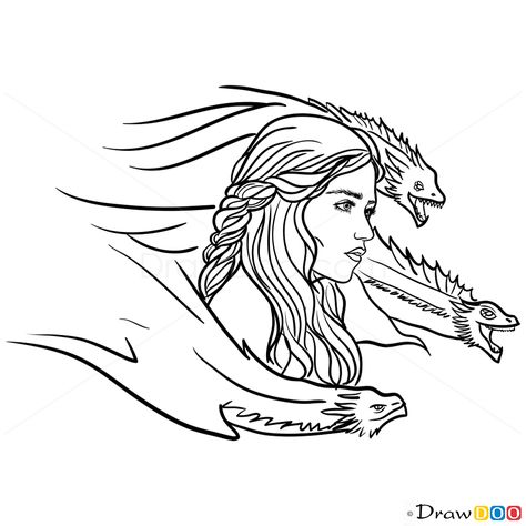 Daenerys Targaryen Drawing, Daenerys Targaryen Tattoo, Game Of Thrones Drawings, Drogon Game Of Thrones, Targaryen Tattoo, Female Warrior Tattoo, Warrior Drawing, Warrior Tattoo, Dragon Tattoo Designs