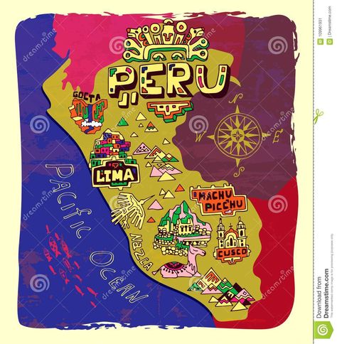 Peru Map, Journal 2023, Peruvian Art, Travel Infographic, Guatemala Travel, Travel Canvas, Travel Art Print, Infographic Illustration, Country Maps